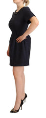 L'Autre Chose Black Embellished Short Sleeves Mini A-line Dress -   -  L'Autre Chose.