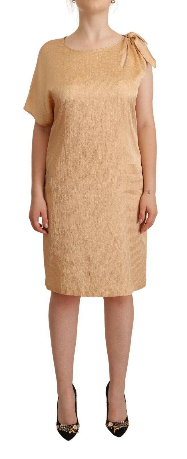 Moschino Beige One Sleeve Knee Length Shift Dress -   -  Moschino.