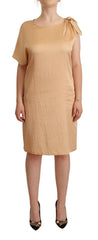 Moschino Beige One Sleeve Knee Length Shift Dress -   -  Moschino.