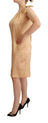 Moschino Beige One Sleeve Knee Length Shift Dress -   -  Moschino.