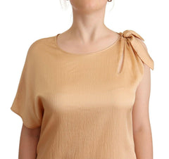 Moschino Beige One Sleeve Knee Length Shift Dress -   -  Moschino.
