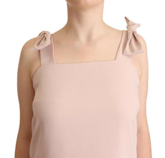 P.A.R.O.S.H. Pink Polyester Sleeveless Midi Feather Shift Dress -   -  P.A.R.O.S.H..