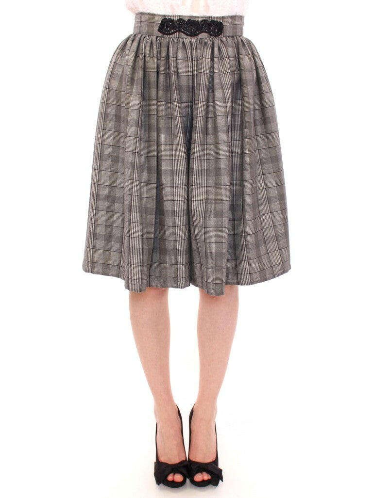 NOEMI ALEMÁN Gray Checkered Wool Shorts Skirt -   -  NOEMI ALEMÁN.