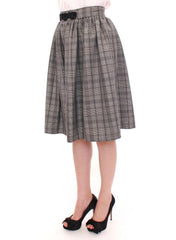 NOEMI ALEMÁN Gray Checkered Wool Shorts Skirt -   -  NOEMI ALEMÁN.