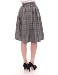 NOEMI ALEMÁN Gray Checkered Wool Shorts Skirt -   -  NOEMI ALEMÁN.