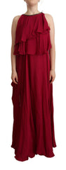 PLEIN SUD Orchid Silk Sleeveless Long Maxi Ruffle Shift Dress -   -  PLEIN SUD.