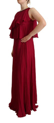 PLEIN SUD Orchid Silk Sleeveless Long Maxi Ruffle Shift Dress -   -  PLEIN SUD.
