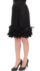 Dolce & Gabbana Black Silk Transparent Above Knees Skirt -   -  Dolce & Gabbana.