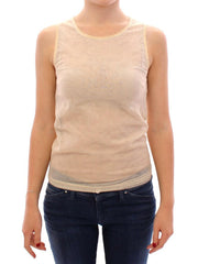 Dolce & Gabbana Beige Sleeveless Cotton Top Tank Blouse -   -  Dolce & Gabbana.