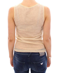 Dolce & Gabbana Beige Sleeveless Cotton Top Tank Blouse -   -  Dolce & Gabbana.