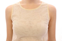Dolce & Gabbana Beige Sleeveless Cotton Top Tank Blouse -   -  Dolce & Gabbana.