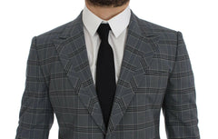 Dolce & Gabbana Blue Checkered Slim Fit Blazer Jacket -   -  Dolce & Gabbana.