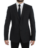 Dolce & Gabbana Gray Striped Slim Fit Wool Blazer -   -  Dolce & Gabbana.