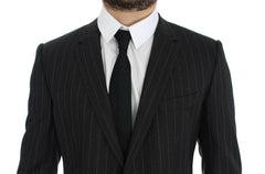 Dolce & Gabbana Gray Striped Slim Fit Wool Blazer -   -  Dolce & Gabbana.