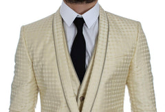 Dolce & Gabbana Beige Polka Dot Silk 2 Piece Blazer -   -  Dolce & Gabbana.
