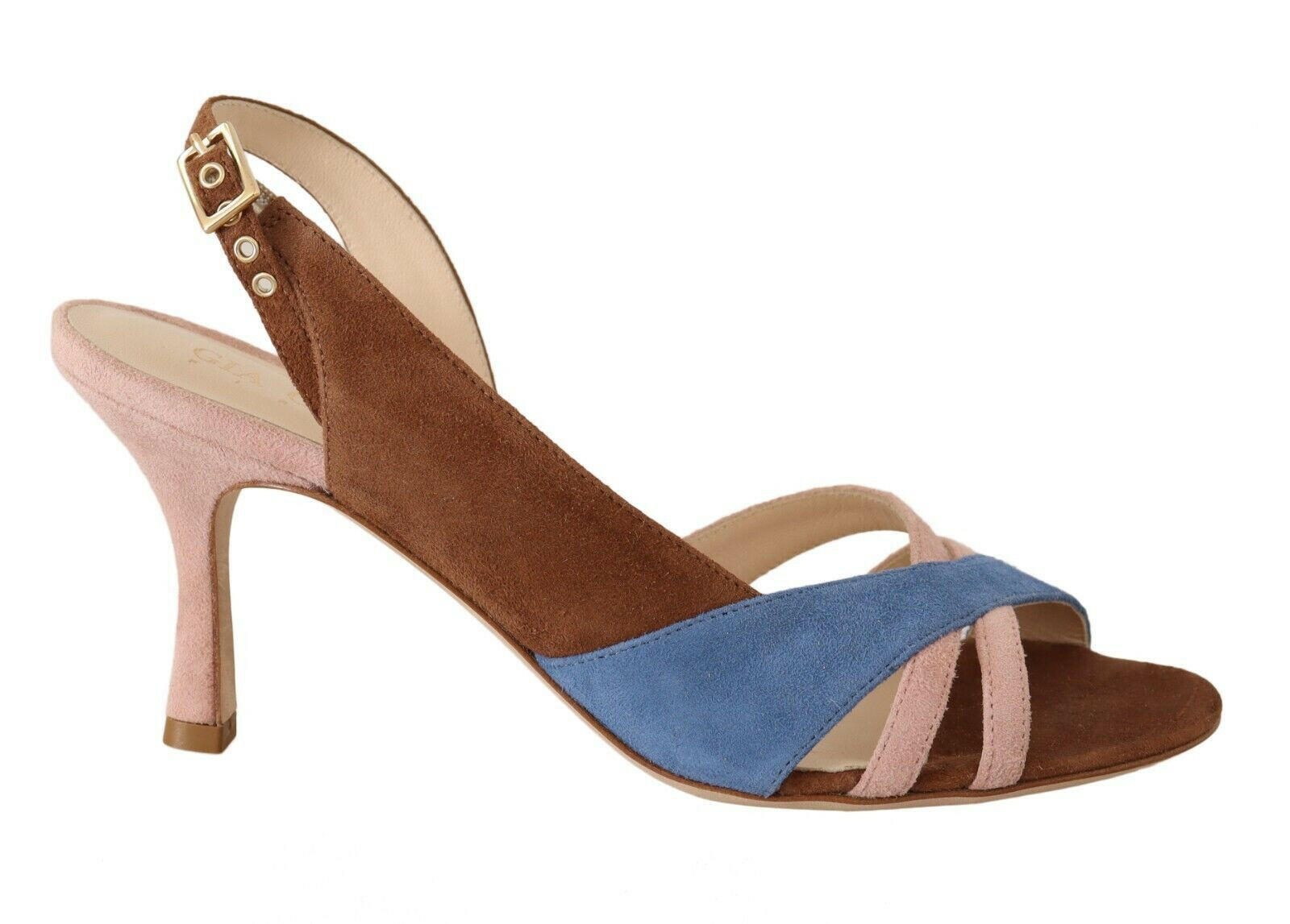 GIA COUTURE Multicolor Suede Leather Slingback Heels Sandals Shoes -   -  GIA COUTURE.