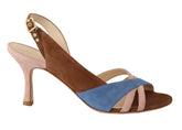 GIA COUTURE Multicolor Suede Leather Slingback Heels Sandals Shoes -   -  GIA COUTURE.