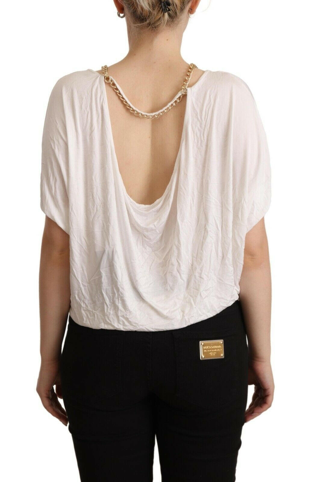 Guess By Marciano White Short Sleeves Gold Chain T-shirt Top -   -  Guess By Marciano. Guess By Marciano White Short Sleeves Gold Chain T-shirt Top -   -  Guess By Marciano.
