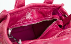 Marc Jacobs The Shiny Crinkle Micro Tote Magenta Leather Crossbody Bag Handbag -  Luxury Cross Body Bag for Women -  Marc Jacobs.