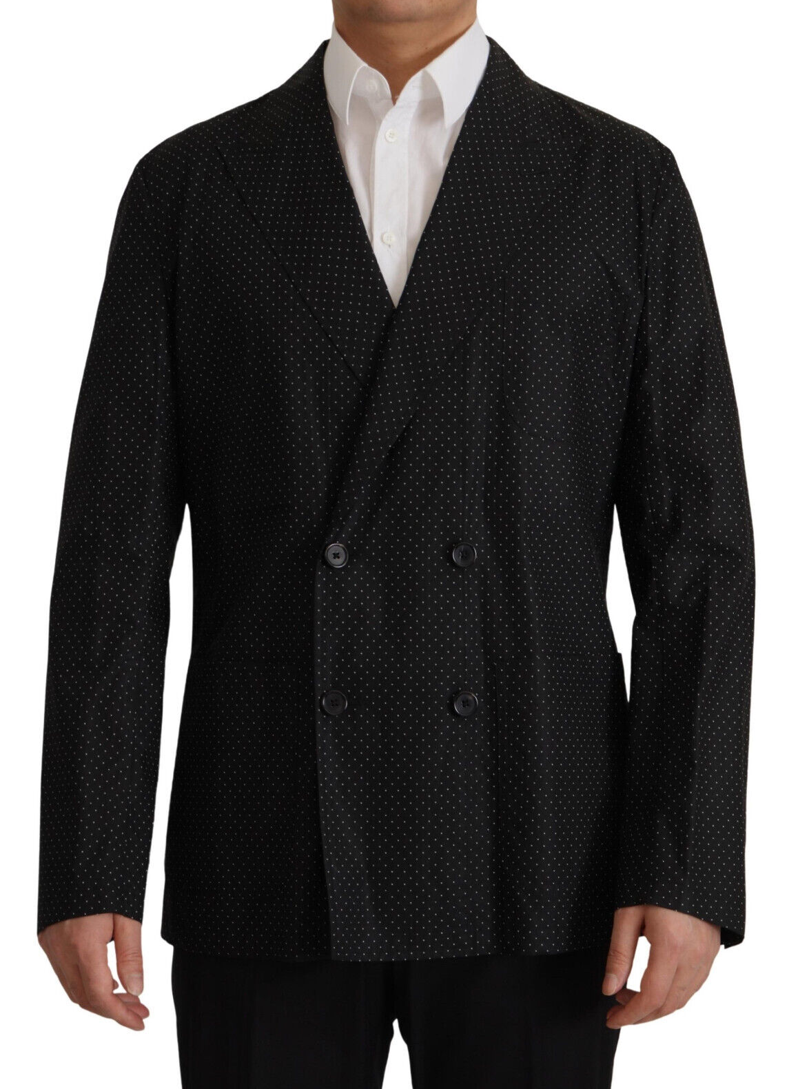 Dolce & Gabbana Black Polka Dotted Cotton Blazer Jacket -   -  Dolce & Gabbana.