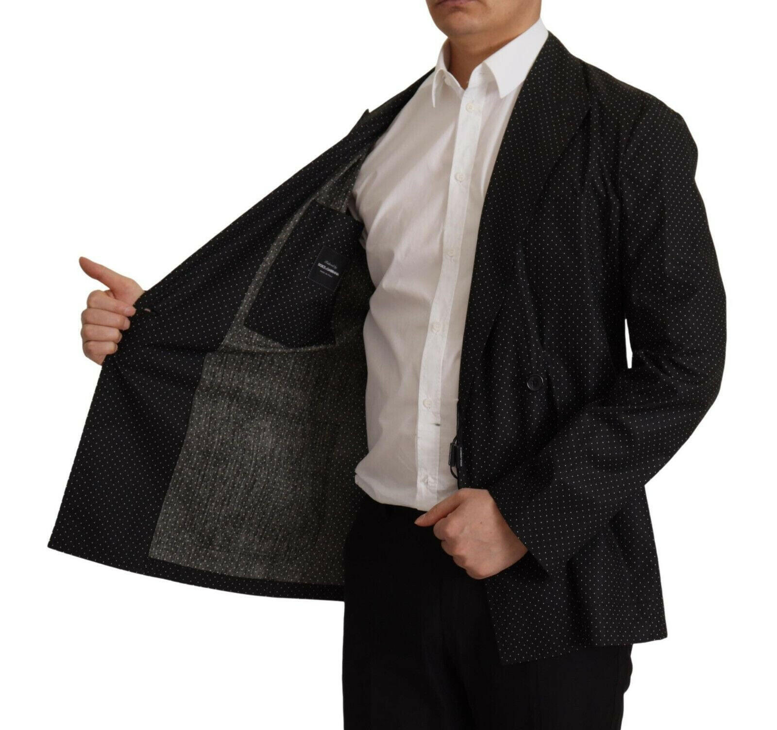 Dolce & Gabbana Black Polka Dotted Cotton Blazer Jacket -   -  Dolce & Gabbana. Dolce & Gabbana Black Polka Dotted Cotton Blazer Jacket -   -  Dolce & Gabbana.