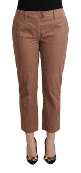 Costume National Brown Cotton Tapered Cropped Pants -   -  Costume National.