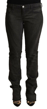 Costume National Black Cotton Mid Waist Skinny Pants -   -  Costume National.