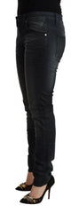 Acht Black Washed Cotton Low Waist Slim Fit Denim Jeans -   -  Acht.
