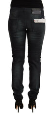 Acht Black Washed Cotton Low Waist Slim Fit Denim Jeans -   -  Acht.