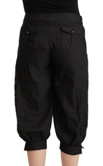 GF Ferre Black Viscose Cropped Harem Pants -   -  GF Ferre.