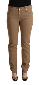 Jacob Cohen Brown Cotton Stretch Mid Waist Skinny Pants -   -  Jacob Cohen.