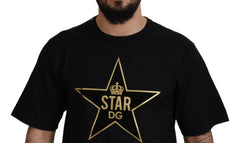Dolce & Gabbana Black Gold STAR Crown DG Cotton Crewneck T-shirt -   -  Dolce & Gabbana.