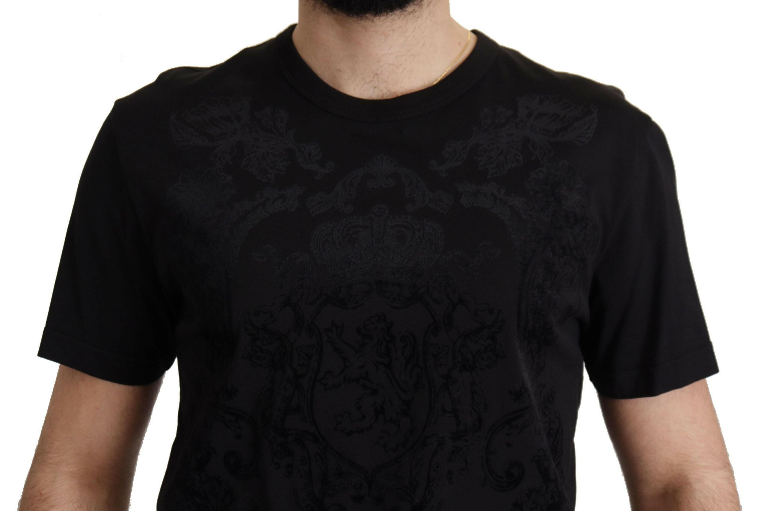 Dolce & Gabbana Black DG Baroque Cotton Crewneck T-shirt -   -  Dolce & Gabbana. Dolce & Gabbana Black DG Baroque Cotton Crewneck T-shirt -   -  Dolce & Gabbana.