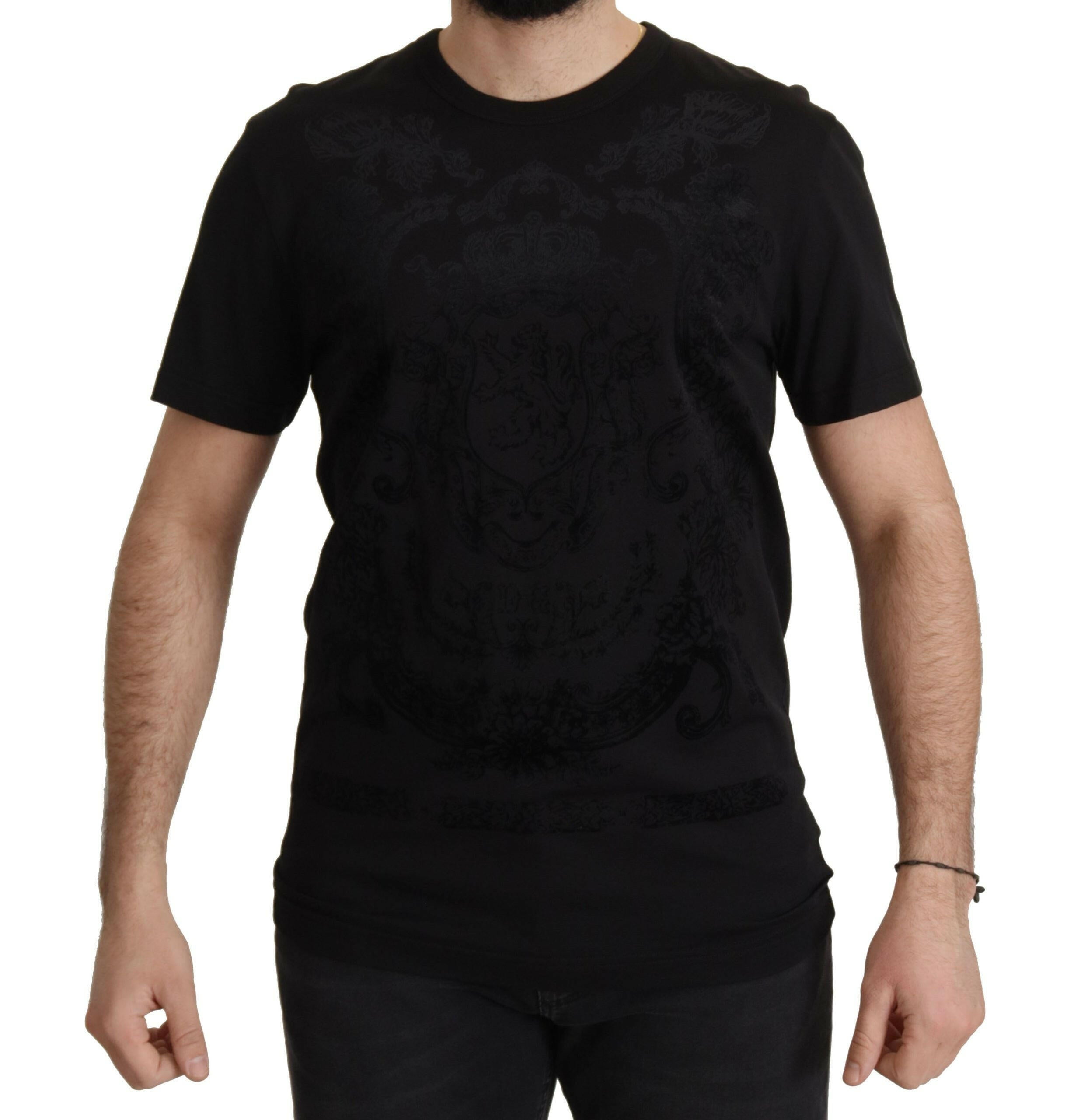 Dolce & Gabbana Black DG Baroque Cotton Crewneck T-shirt -   -  Dolce & Gabbana.