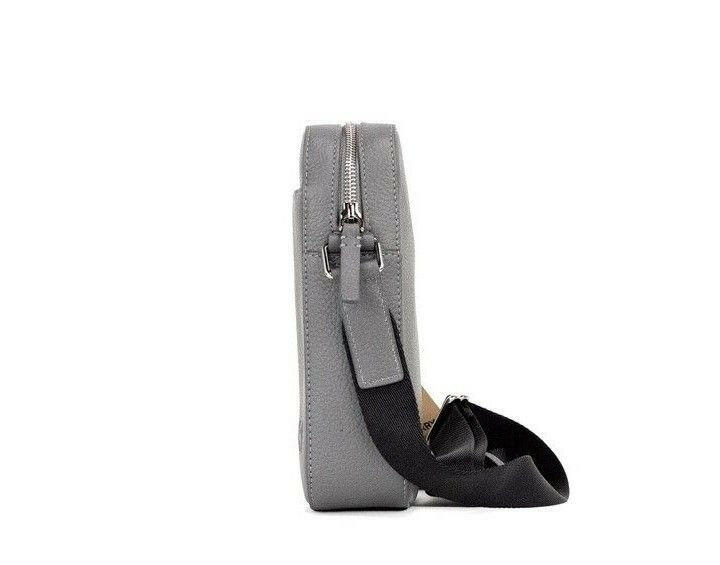 Burberry Thornton Small Grey Embossed Logo Grainy Leather Crossbody Handbag -  Luxury Cross Body Bag for Women -  Burberry. Burberry Thornton Small Grey Embossed Logo Grainy Leather Crossbody Handbag -  Luxury Cross Body Bag for Women -  Burberry.