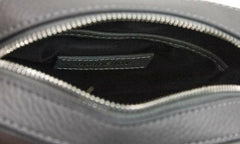 Burberry Thornton Small Grey Embossed Logo Grainy Leather Crossbody Handbag -  Luxury Cross Body Bag for Women -  Burberry.
