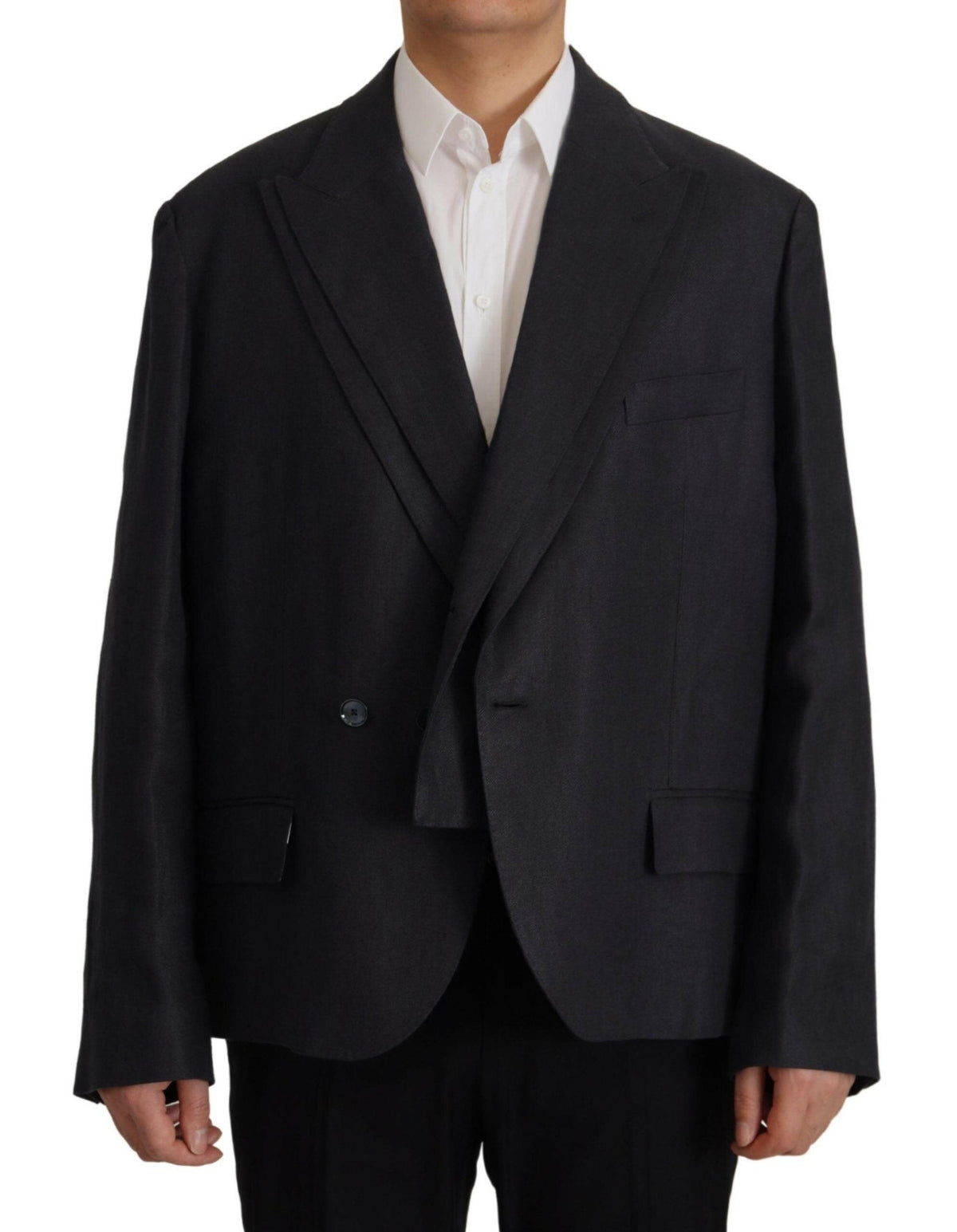 Dolce & Gabbana Blue Linen Formal Mens Blazer Jacket -   -  Dolce & Gabbana.