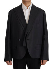 Dolce & Gabbana Blue Linen Formal Mens Blazer Jacket -   -  Dolce & Gabbana.