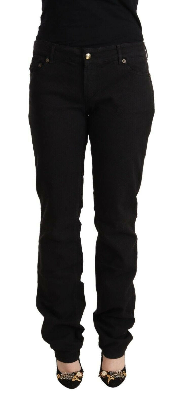 Just Cavalli Black Mid Waist Denim Cotton Skinny Jeans -   -  Just Cavalli.