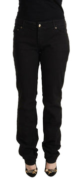 Just Cavalli Black Mid Waist Denim Cotton Skinny Jeans -   -  Just Cavalli.