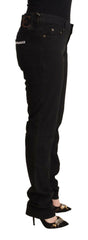 Just Cavalli Black Mid Waist Denim Cotton Skinny Jeans -   -  Just Cavalli.