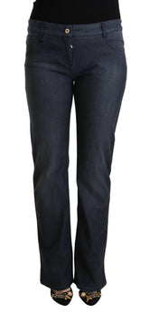 MARGHI LO' Dark Blue Cotton Straight Denim Jeans -   -  MARGHI LO'.