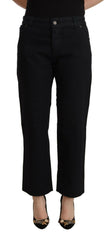 John Galliano Black Cotton Flared Cropped High Waist Denim Jeans -   -  John Galliano.