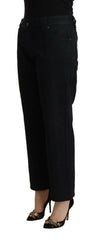 John Galliano Black Cotton Flared Cropped High Waist Denim Jeans -   -  John Galliano.
