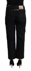 John Galliano Black Cotton Flared Cropped High Waist Denim Jeans -   -  John Galliano.