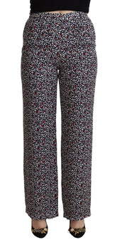 Michael Kors Black High Waist Printed Straight Pants -   -  Michael Kors.