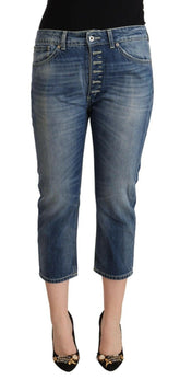 Dondup Blue Washed Mid Waist Capri Denim Jeans -   -  Dondup.