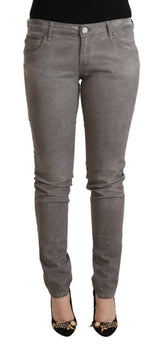 Acht Gray Cotton Low Waist Skinny Push Up Denim Jeans -   -  Acht.