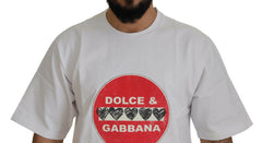 Dolce & Gabbana White Amor Heart Cotton Crewneck T-shirt - - Dolce & Gabbana.