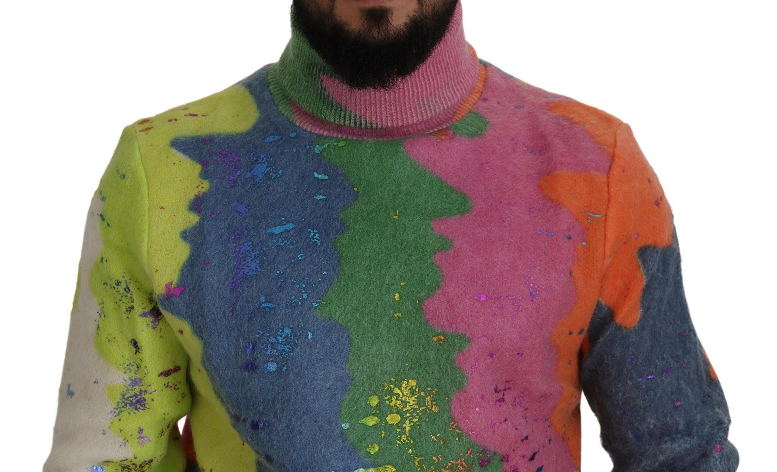 Dolce & Gabbana Multicolor Turtleneck Pullover Mohair Sweater -   -  Dolce & Gabbana. Dolce & Gabbana Multicolor Turtleneck Pullover Mohair Sweater -   -  Dolce & Gabbana.